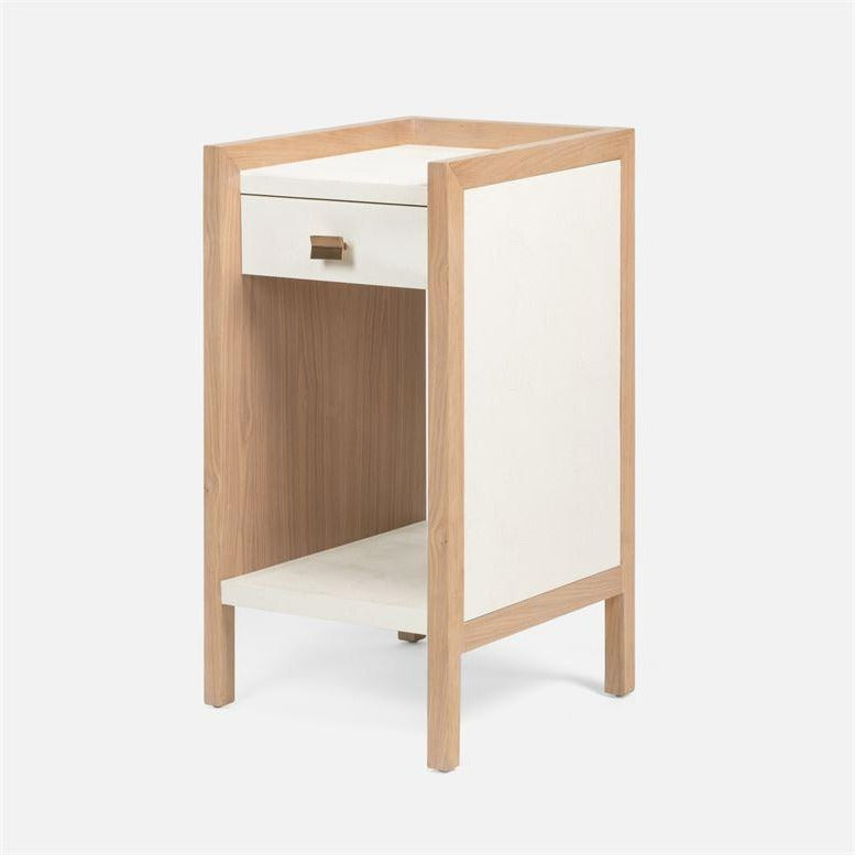 Made Goods Kennedy Single Nightstand Pristine Vintage Faux Shagreen and