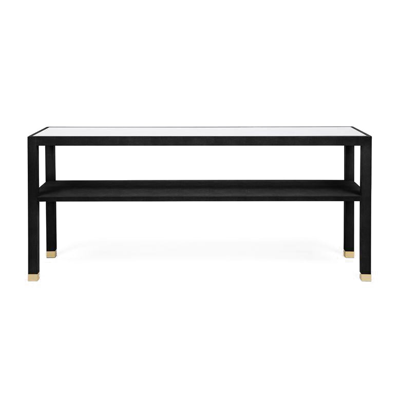 made goods lafeu console black realistic faux shagreen