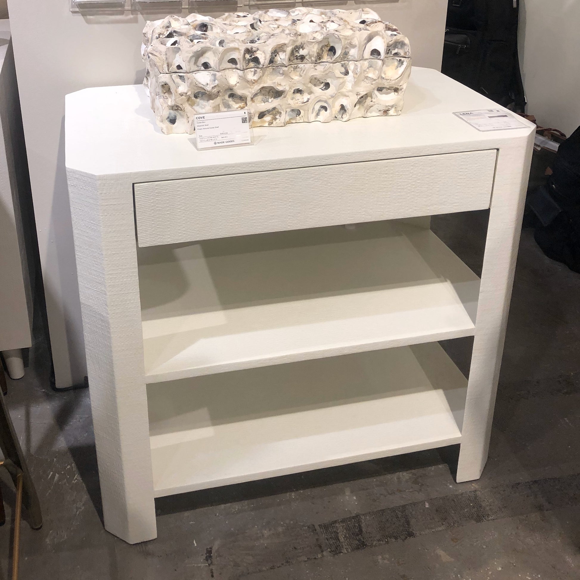 made goods lena double nightstand pristine drawer showroom