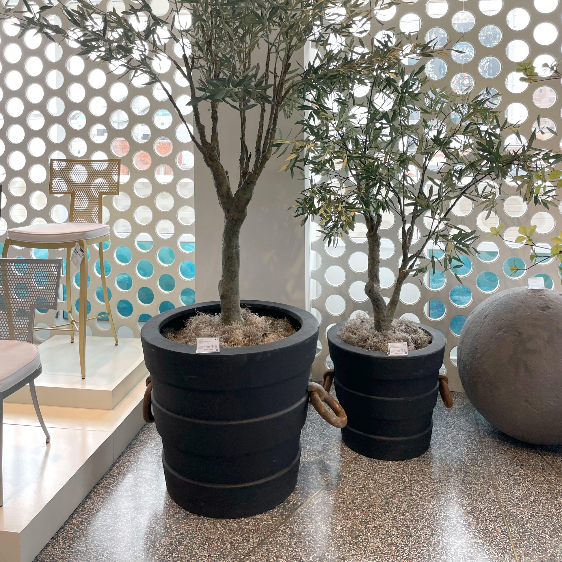 matte black indoor planter Made Goods Leslie Planter Matte Black Stone