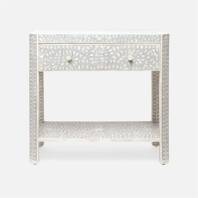 Lexi Double Nightstand Natural Bone and Gray Resin