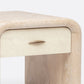 Pierre Single Nightstand Off White and Whitewashed Oak