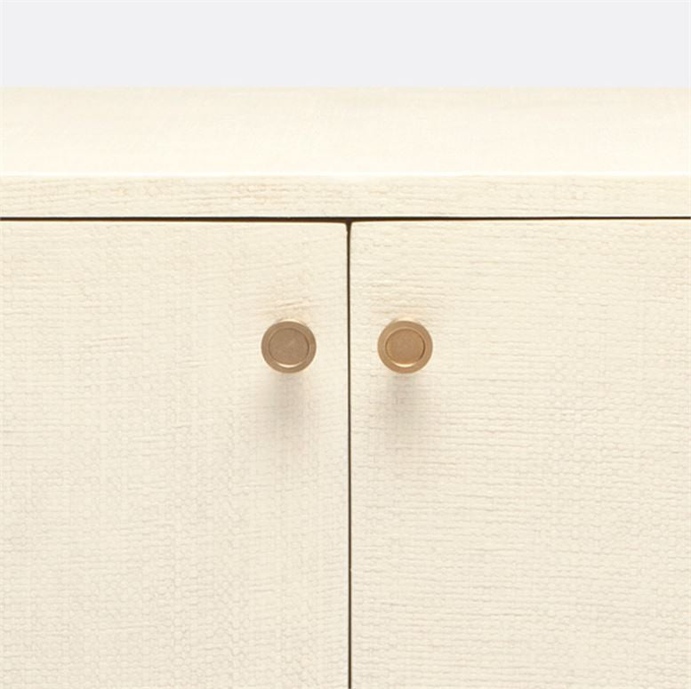 made good ramon two door buffet off white faux raffia knobs