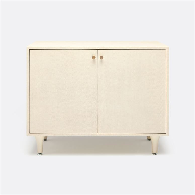 made good ramon two door buffet off white faux raffia front
