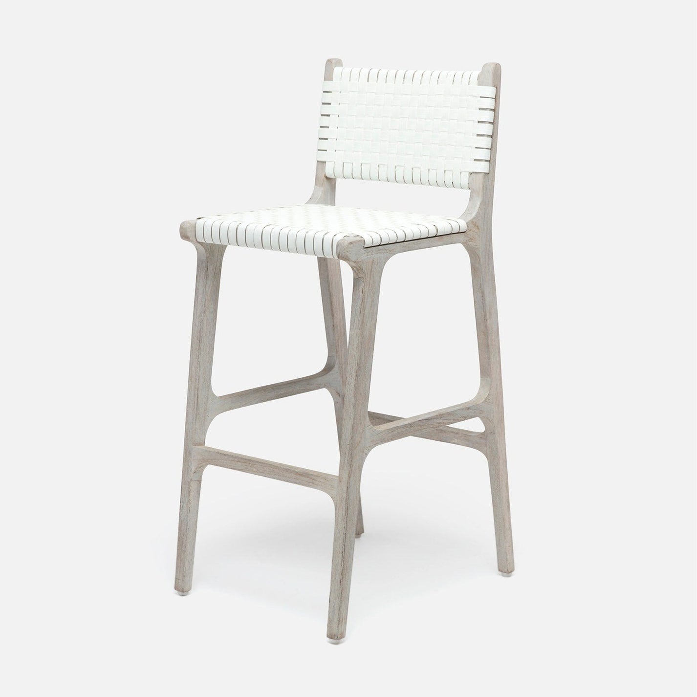 Made Goods Rawley Bar and Counter Stool White and Gray Teak multiple