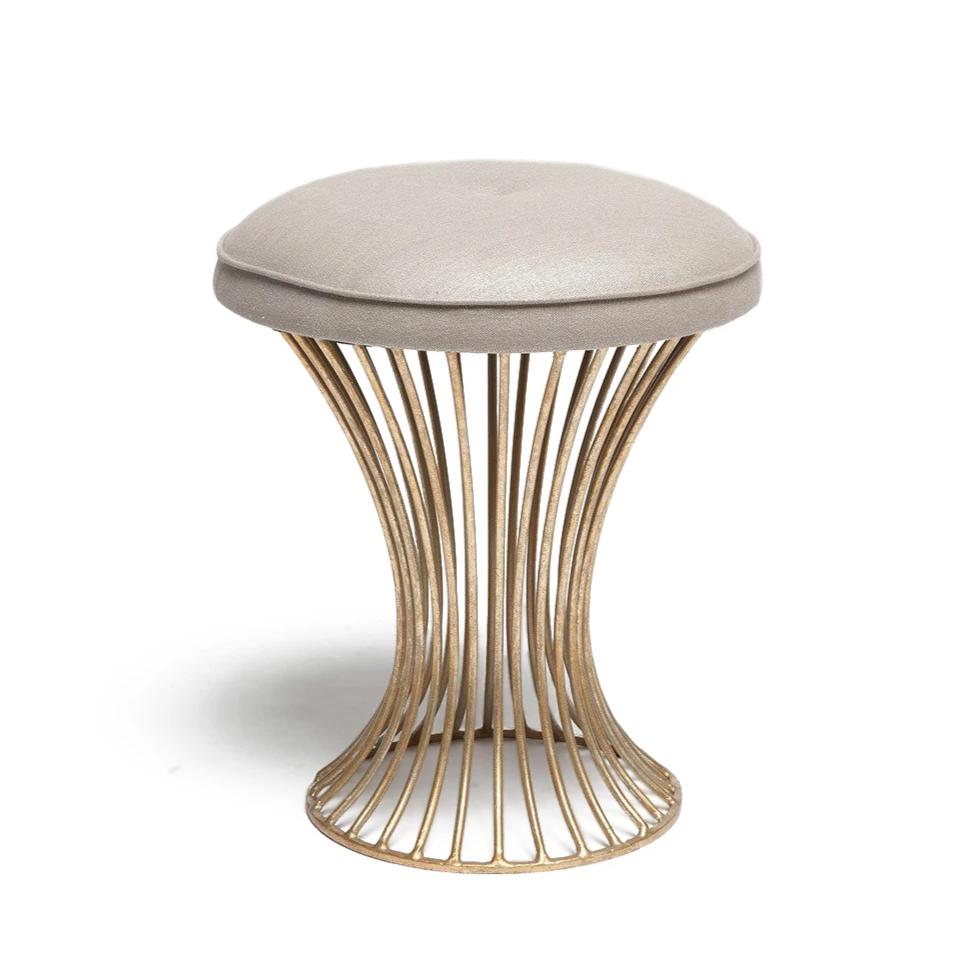 Made Goods Roderic Round Stool Gold Seating