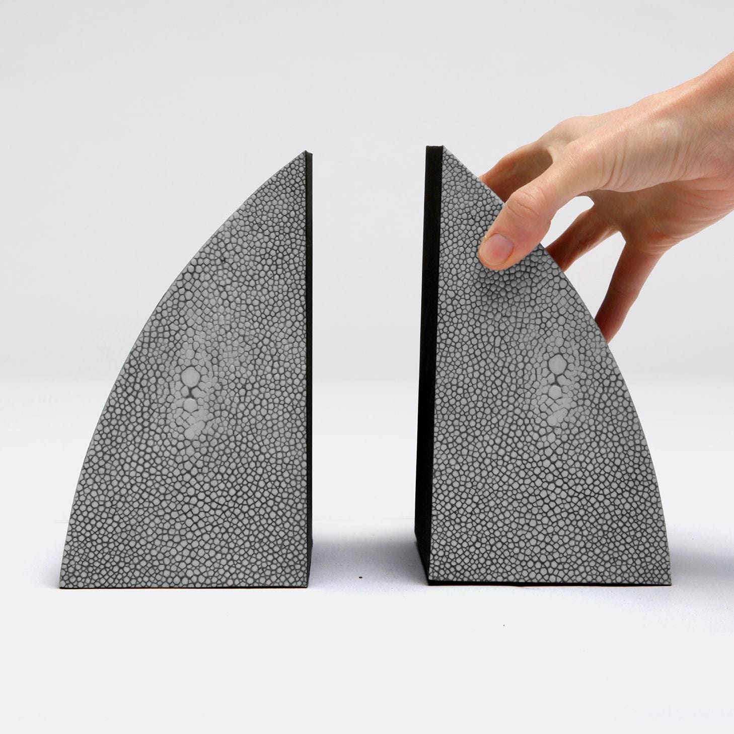made goods worton bookends cool gray faux shagreen