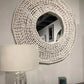 Made Goods Jena Wall Mirror White wood round mirror showroom