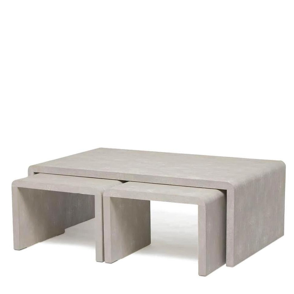 made goods harlow nesting coffee table ivory shagreen side
