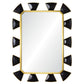 mirror home black leather and burnished brass mirror front
