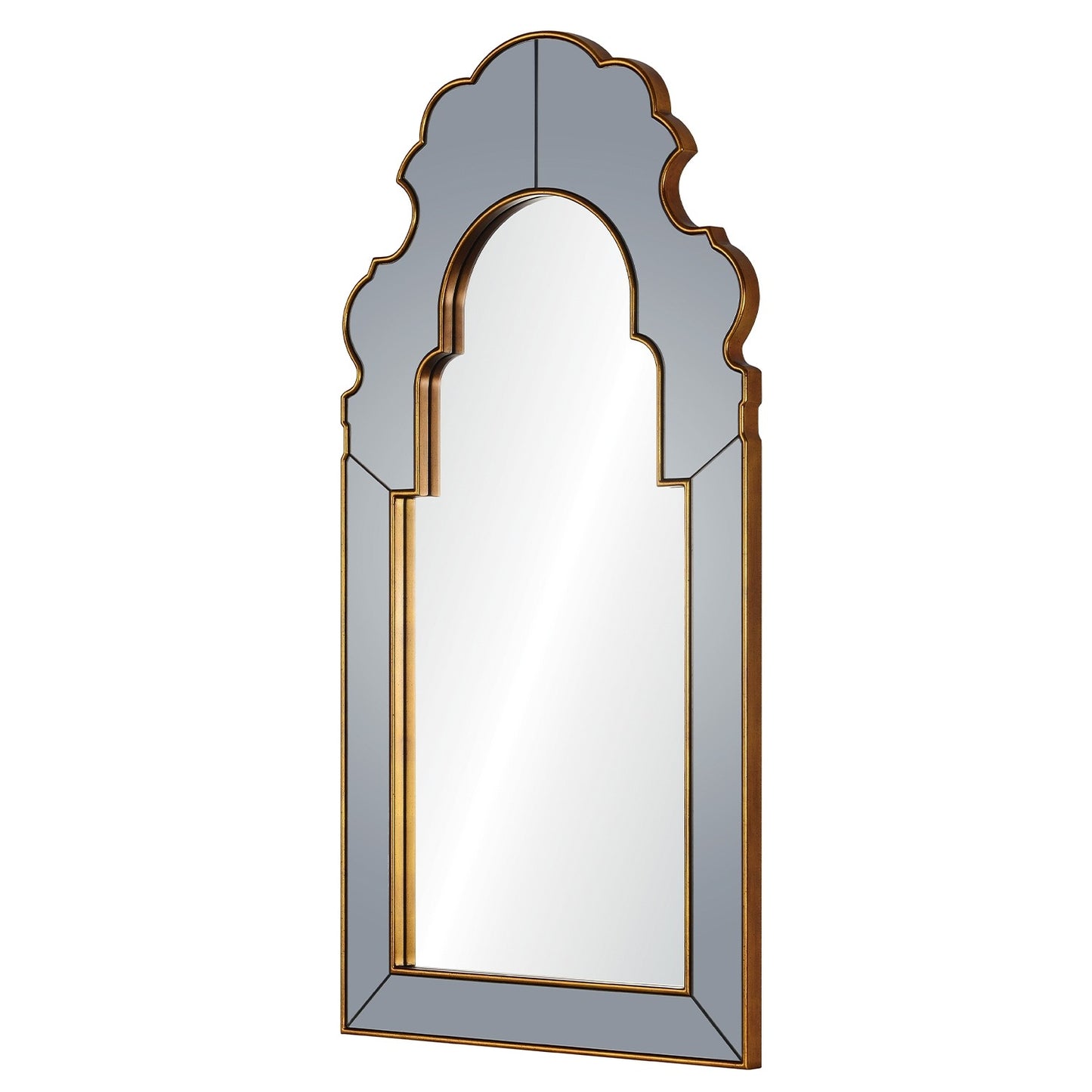 mirror home distressed gold leaf and grey mirror side