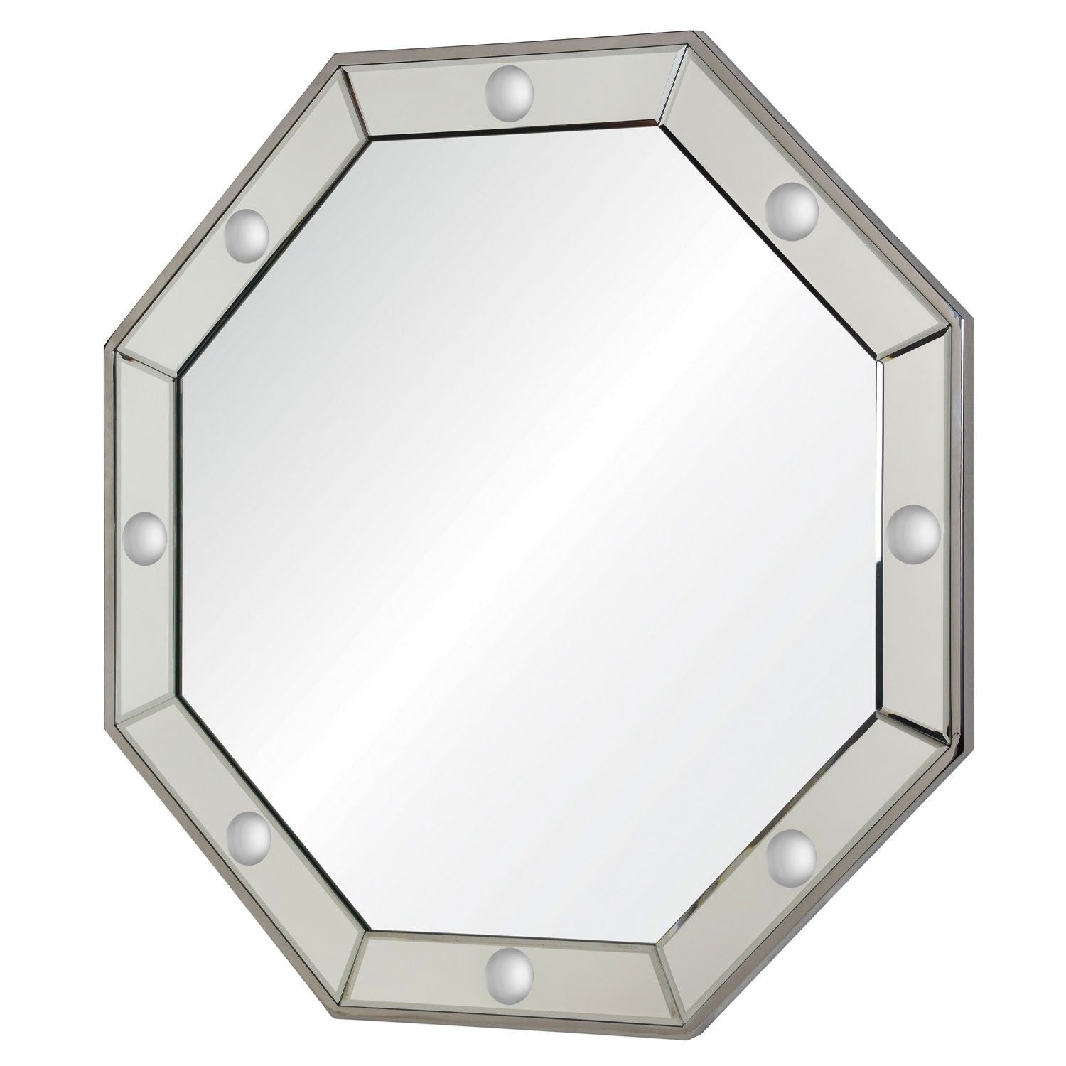 mirror home octagonal polished stainless steel mirror side view