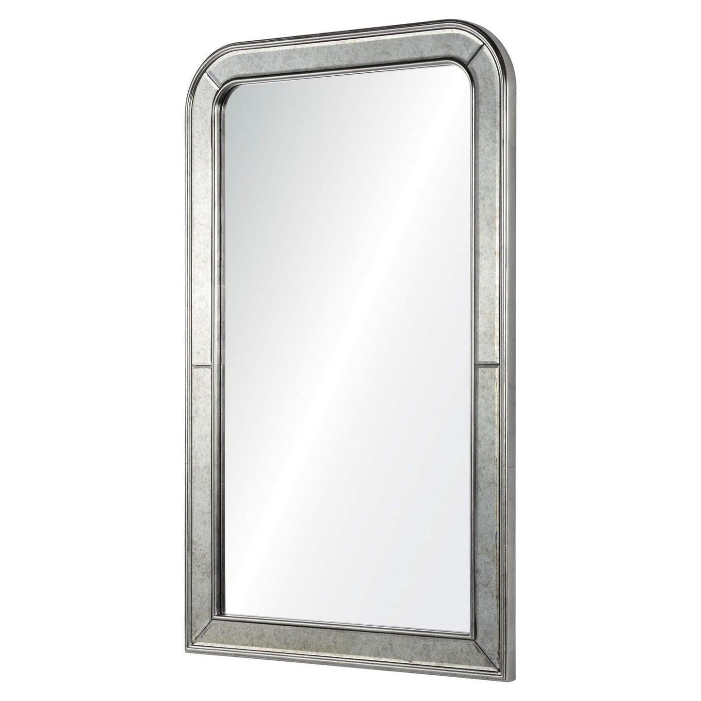 mirror home phillipe burnished silver leaf mirror side view
