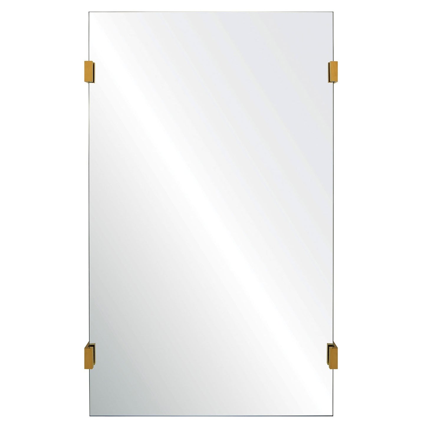 mirror home rectangle framed mirror with burnished brass