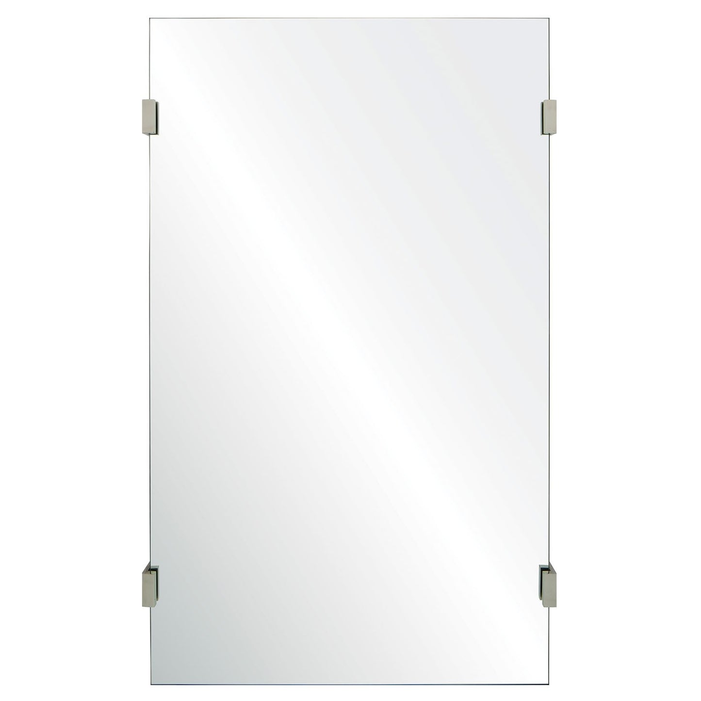 mirror home rectangle framed mirror with nickel detail front