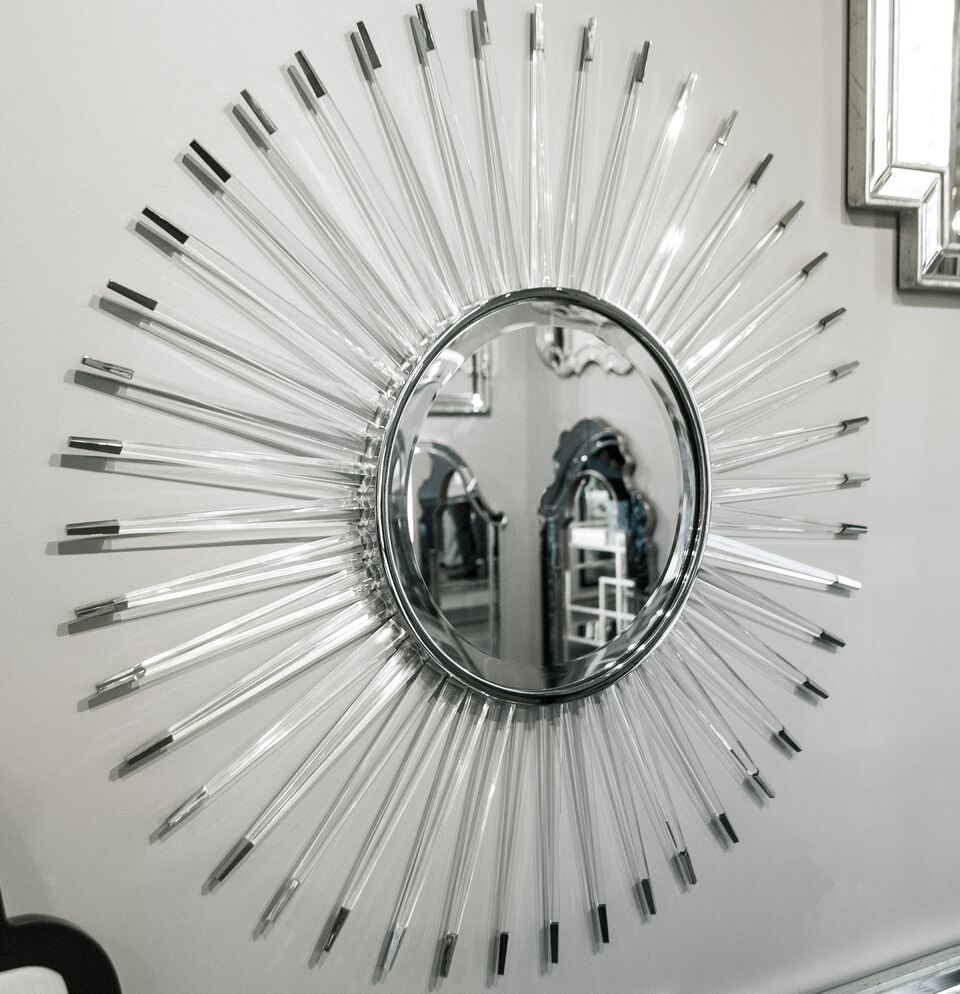 mirror home acrylic and nickel starburst mirror