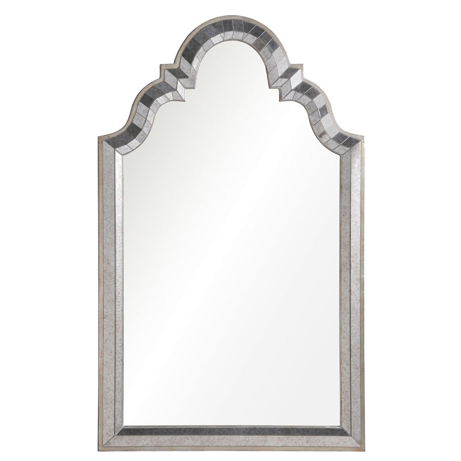 antiqued mirror framed mirror front