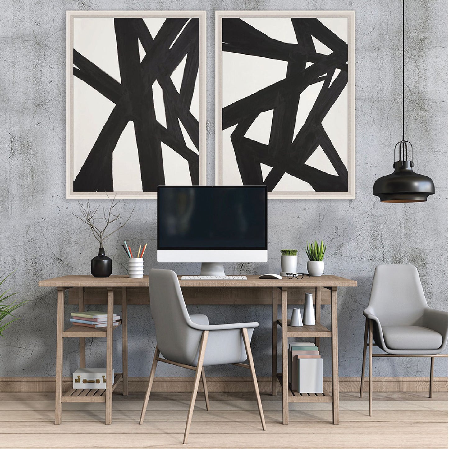 natural curiosities black and white abstract paintings styled
