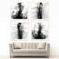 natural curiosities black and white ink artwork set of 4