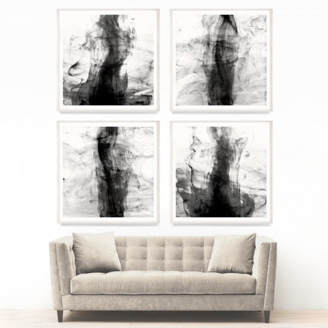 natural curiosities black and white ink artwork set of 4