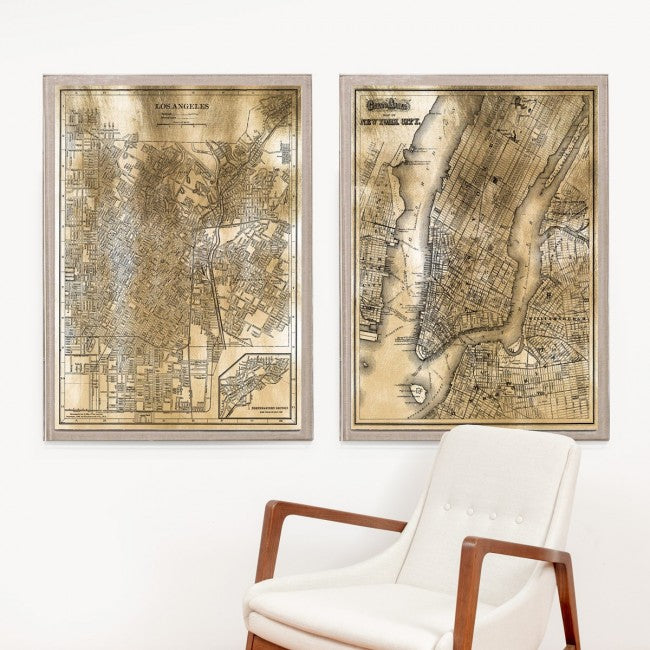 natural curiosities new york gold map styled
