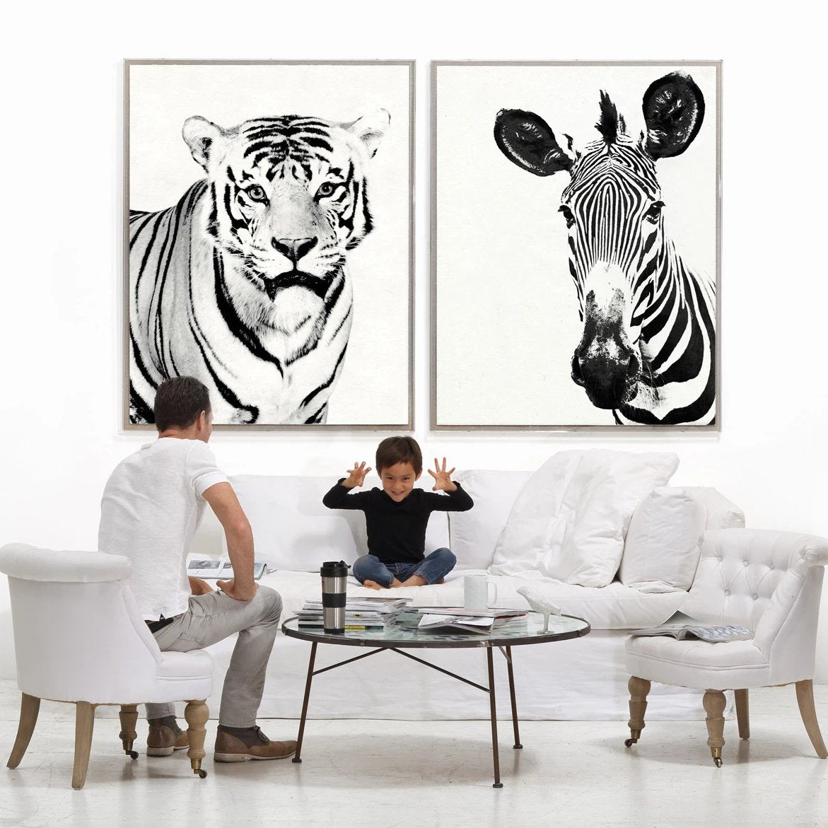 Natural Curiosities Tylinek Zebra Artwork Room View
