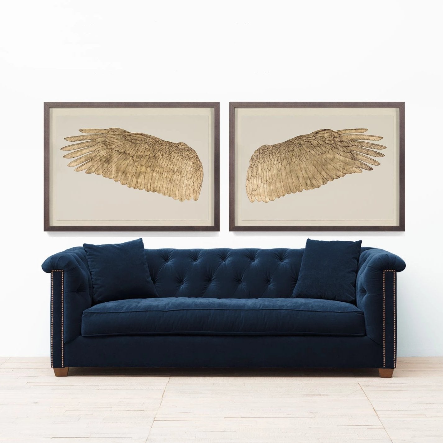 Natural Curiosities Wings of Love Gold Left Artwork Room View