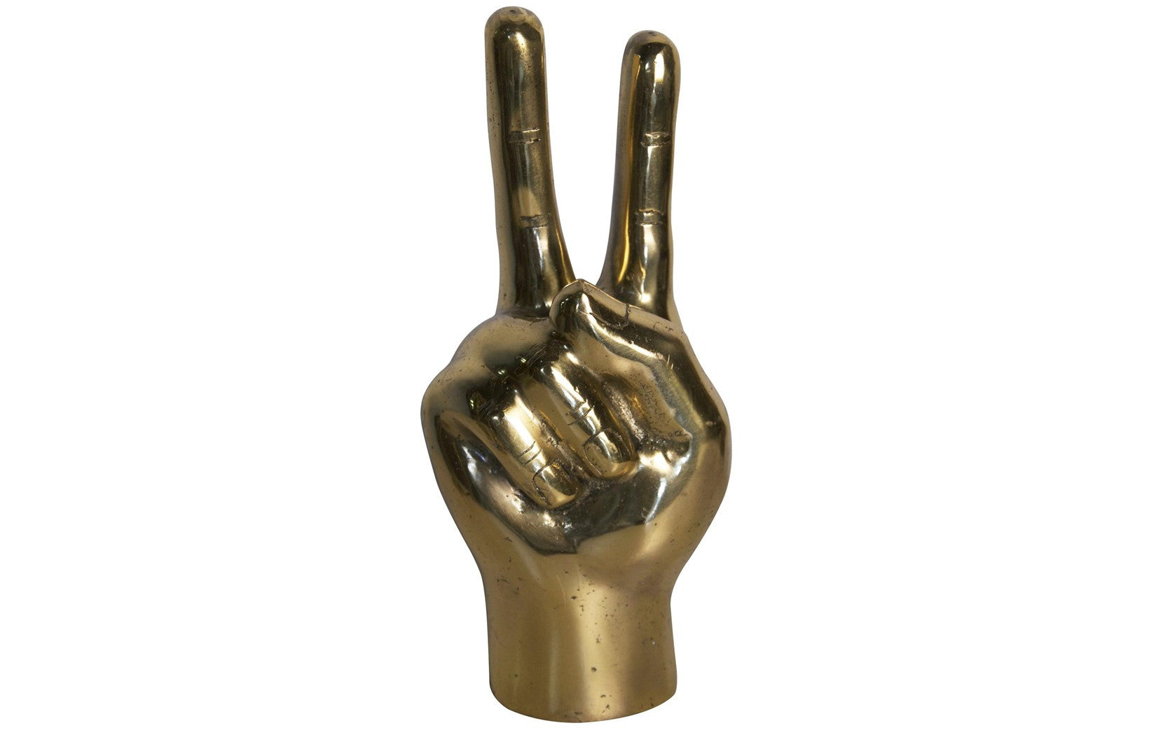 brass peace sign statue noir design decorate accessory