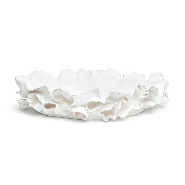Made Goods Coco Tray White/Silver Faux Coral Large White/Silver