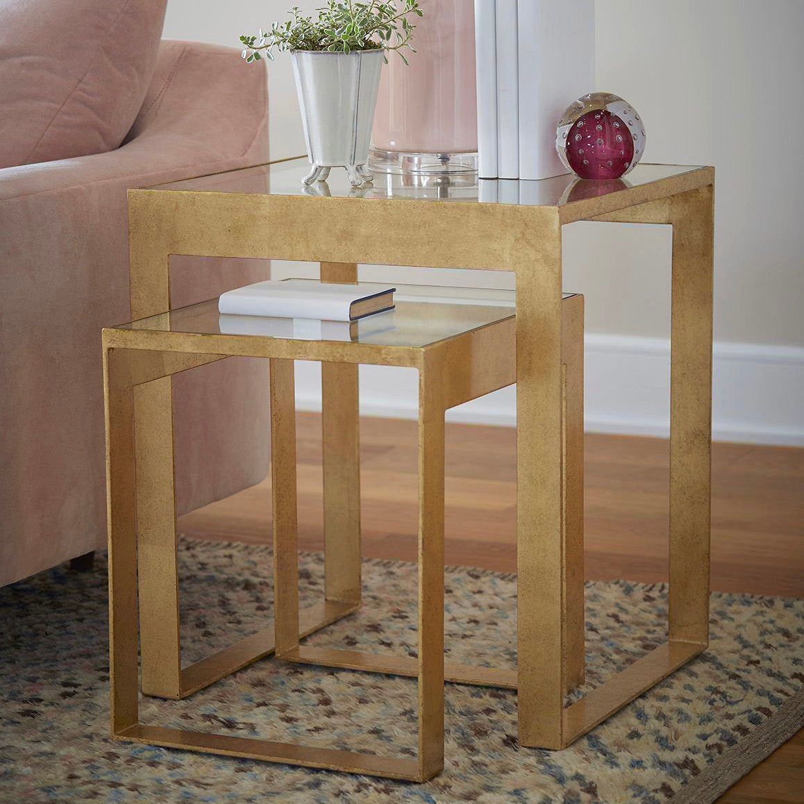 bungalow 5 Plano side table gold showroom