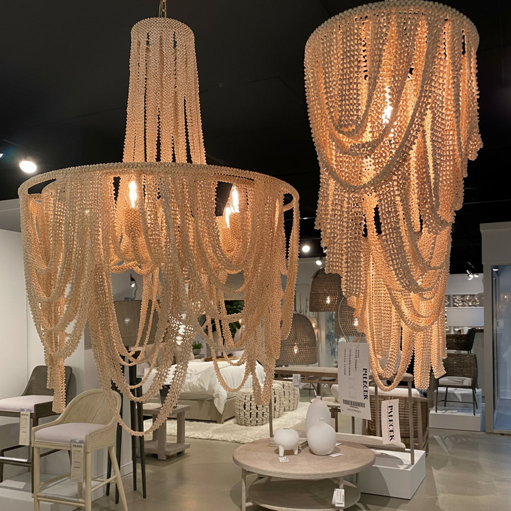 Palecek Selita Chandelier Ribbon Coco Beads Cream – CLAYTON GRAY HOME