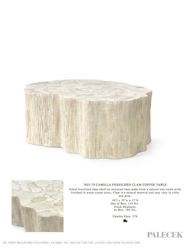 palecek camilla fossilized clam coffee table tearsheet