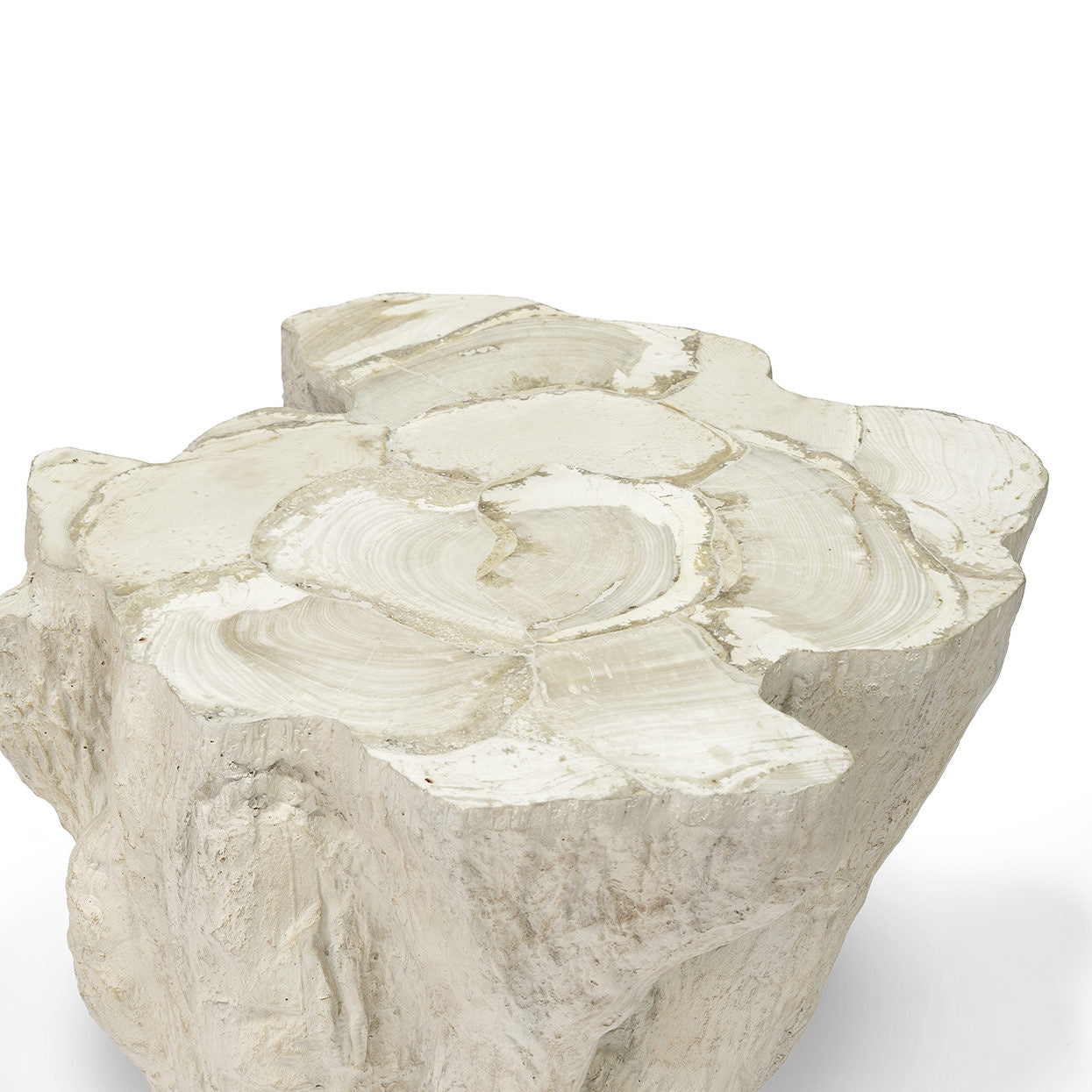 palecek camilla fossilized side table detail