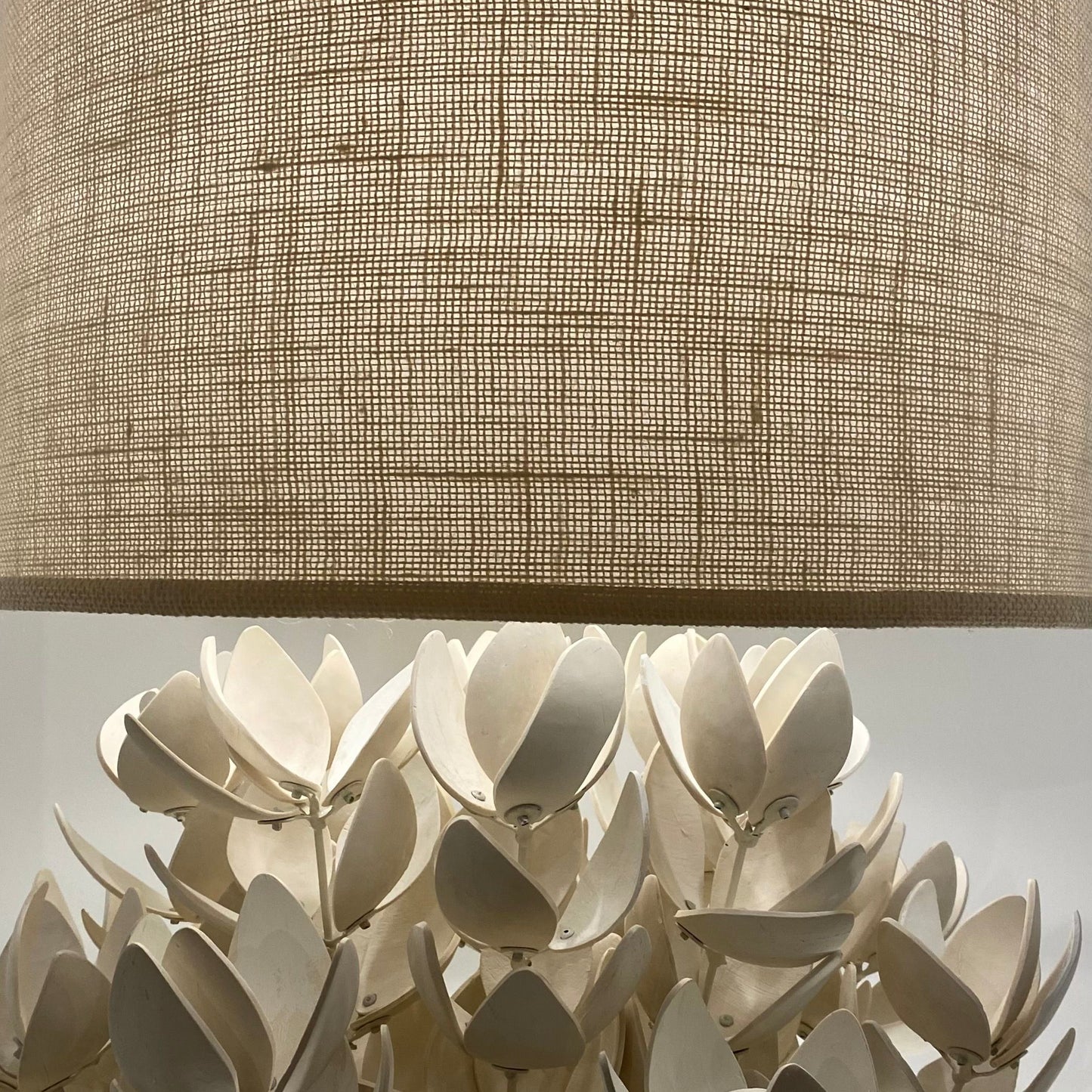 palecek coco magnolia lamp illuminated
