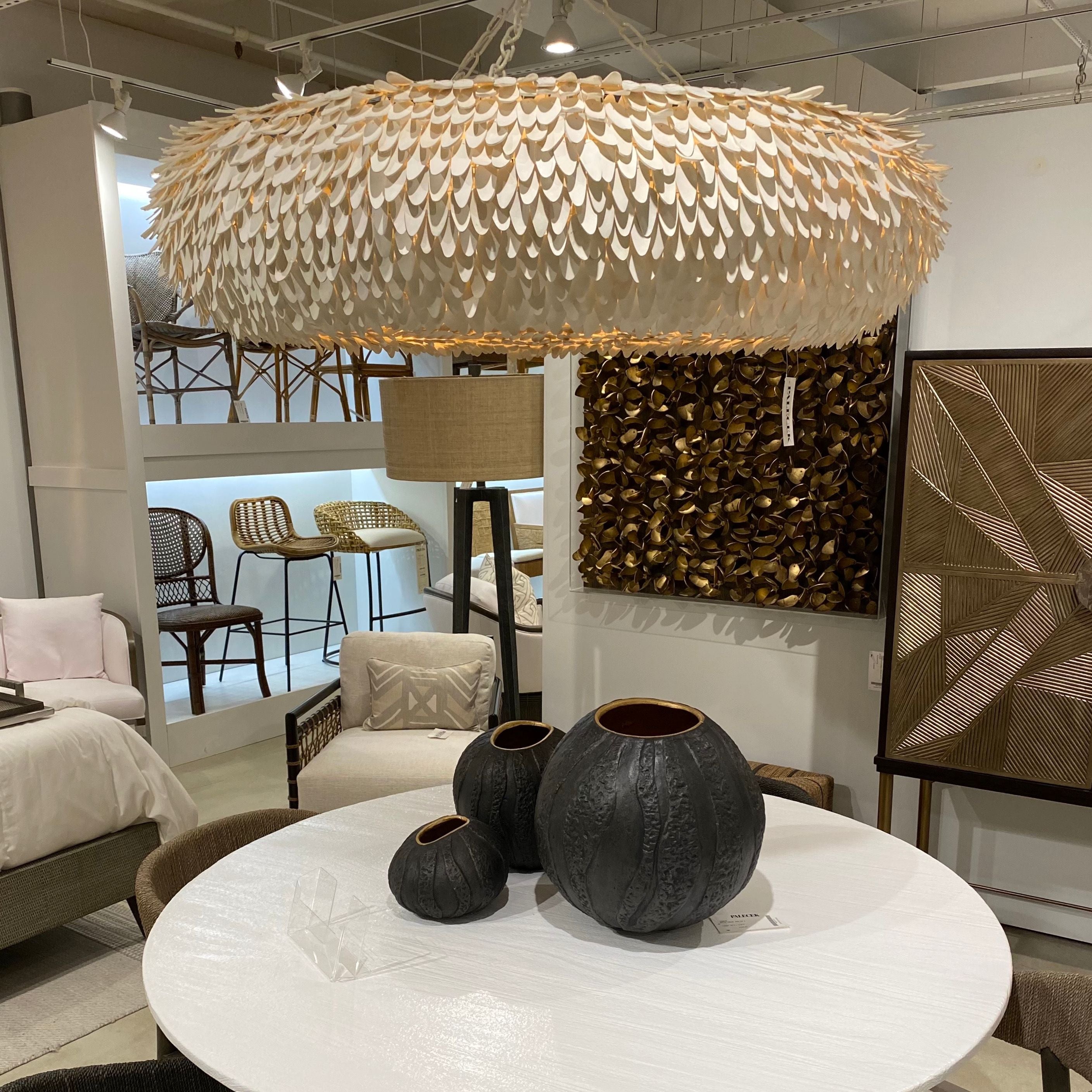 Palecek Mariposa Chandelier Off White Coco Shell – CLAYTON GRAY HOME