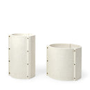 Palecek Rogan Planter Wide White Textured Stonecast – CLAYTON GRAY HOME