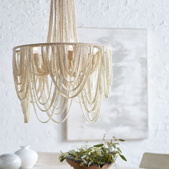 palecek selita chandelier styled