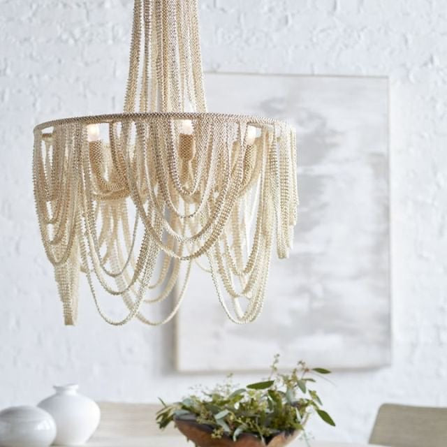Palecek Selita Chandelier Ribbon Coco Beads Cream – CLAYTON GRAY HOME