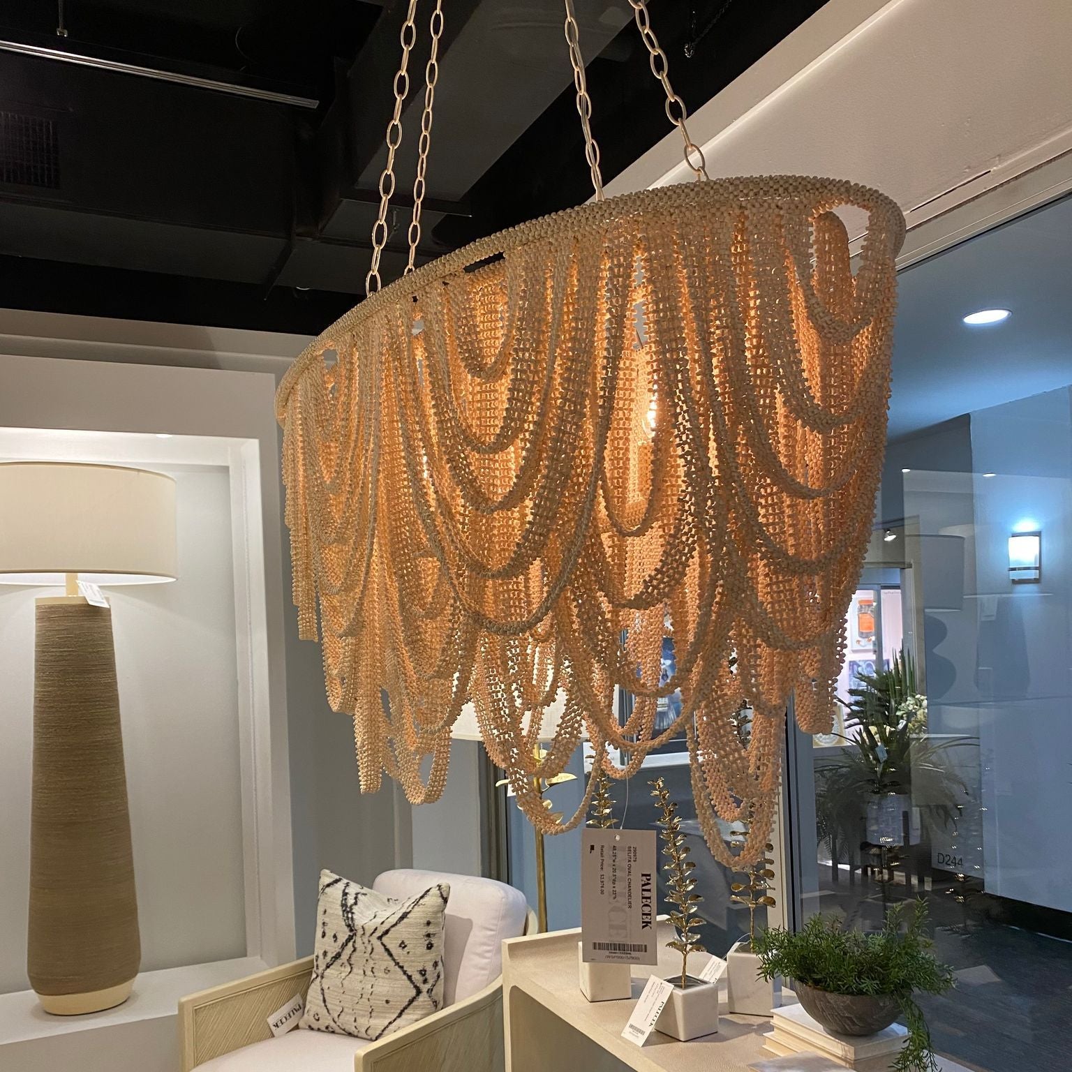 Palecek Selita Oval Chandelier Coco Beads Cream – CLAYTON GRAY HOME