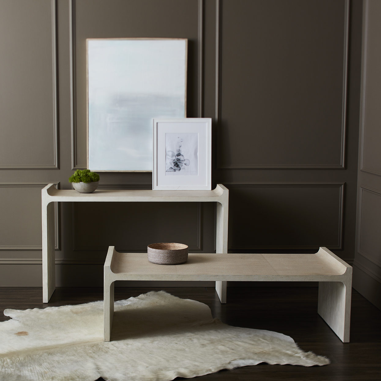 Palecek Harper Console Table Whitewash Shagreen – CLAYTON GRAY HOME
