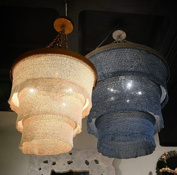 Made Goods Patricia Chandelier Dusty Blue and Silver lighting  market