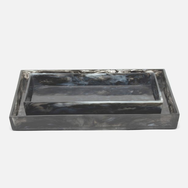 pigeon and poodle abiko bath collection obsidian trays
