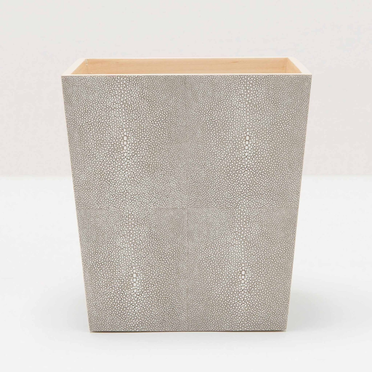 pigeon and poodle crosby wastebasket sand faux shagreen