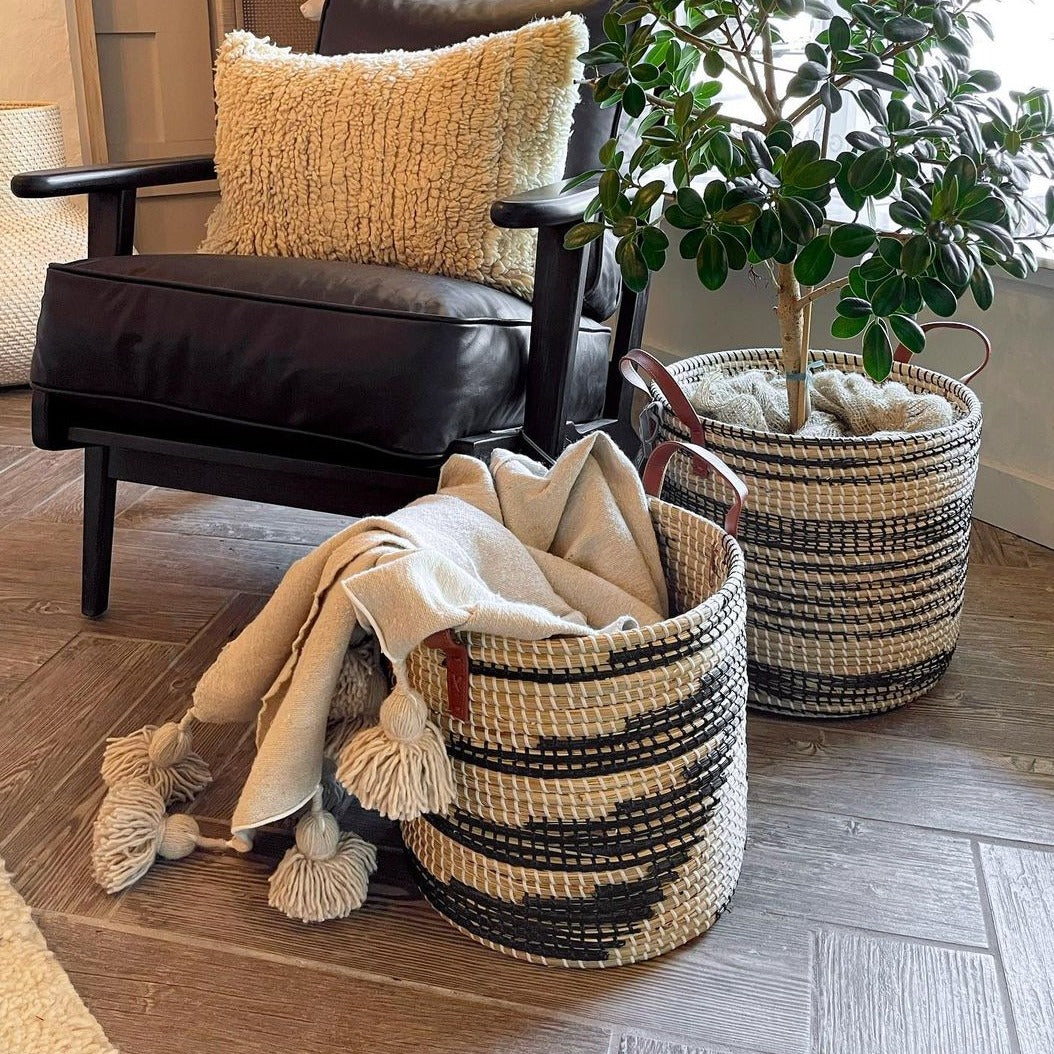 Pigeon and Poodle Olinda Baskets Black and Natural Seagrass – CLAYTON ...