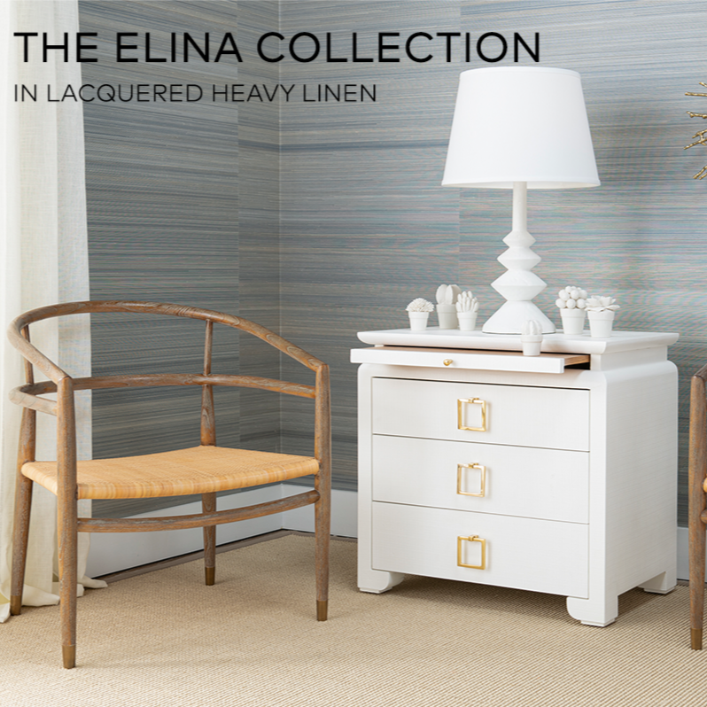 bungalow 5 Elina 3 drawer side table linen