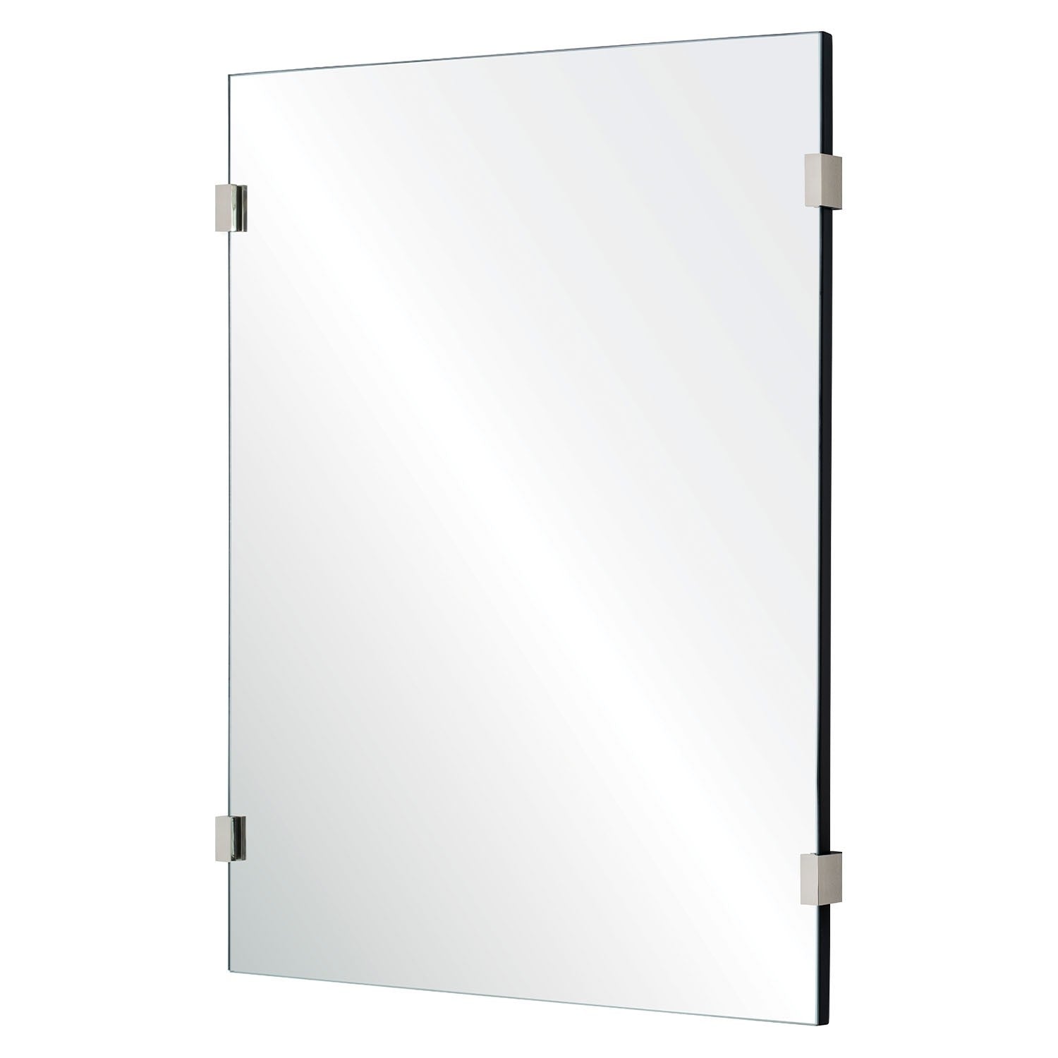mirror home rectangle framed mirror with nickel detail  side view