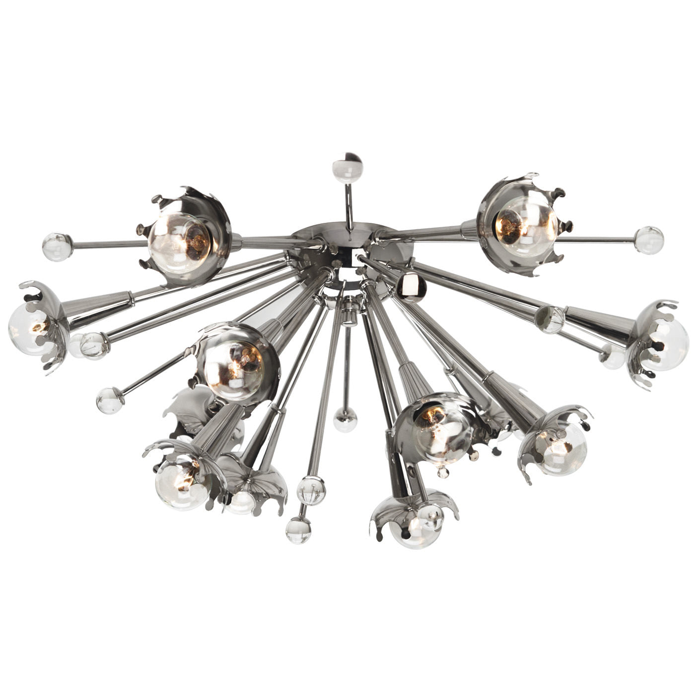jonathan adler sputnik flush mount lamp 11659 nickel, ceiling fixture, flush mount light