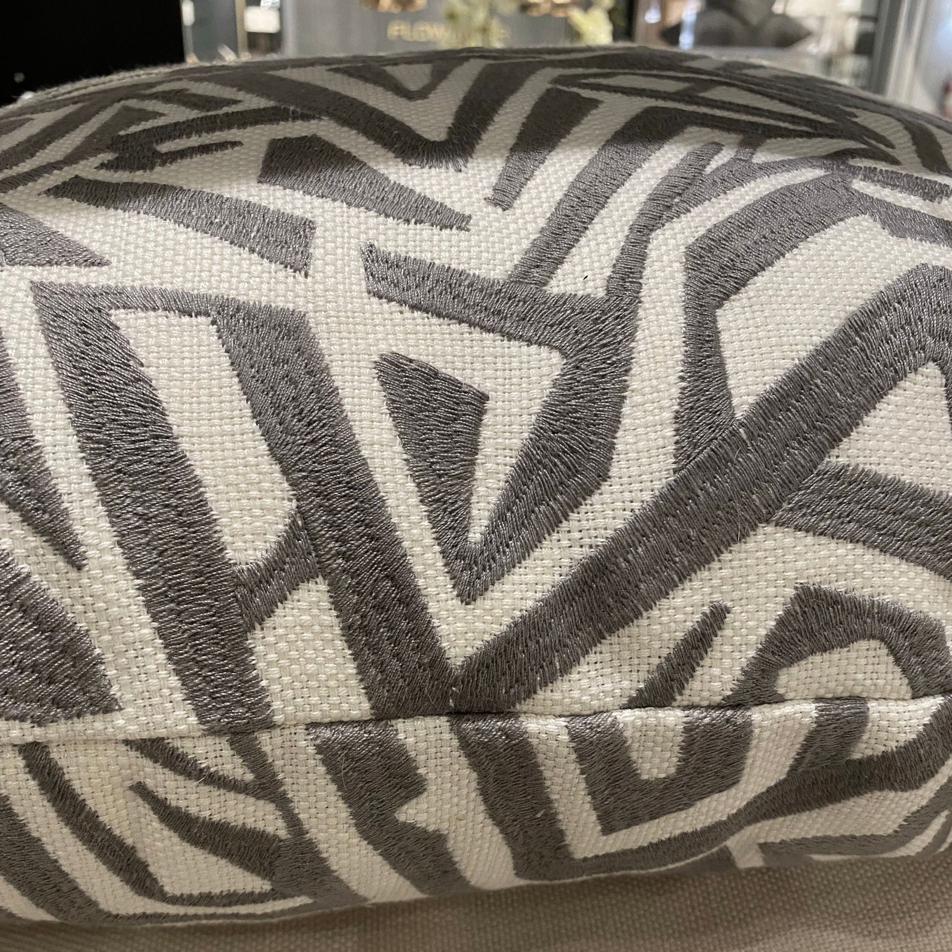 square feathers huntington pillow gray styled