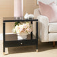 bungalow 5 Alessandra 1 drawer side table black with lamp and vase