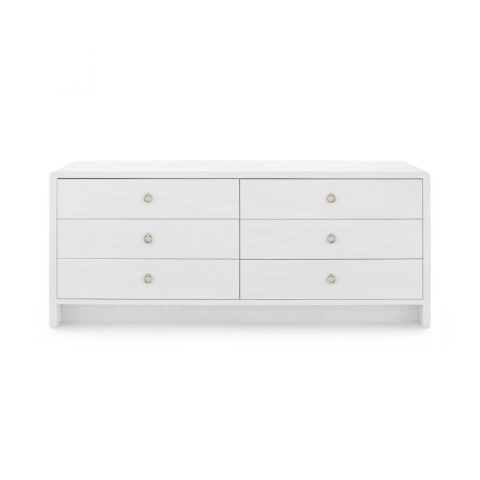 villa and house bryant linen extra wide large 6 drawer white front
